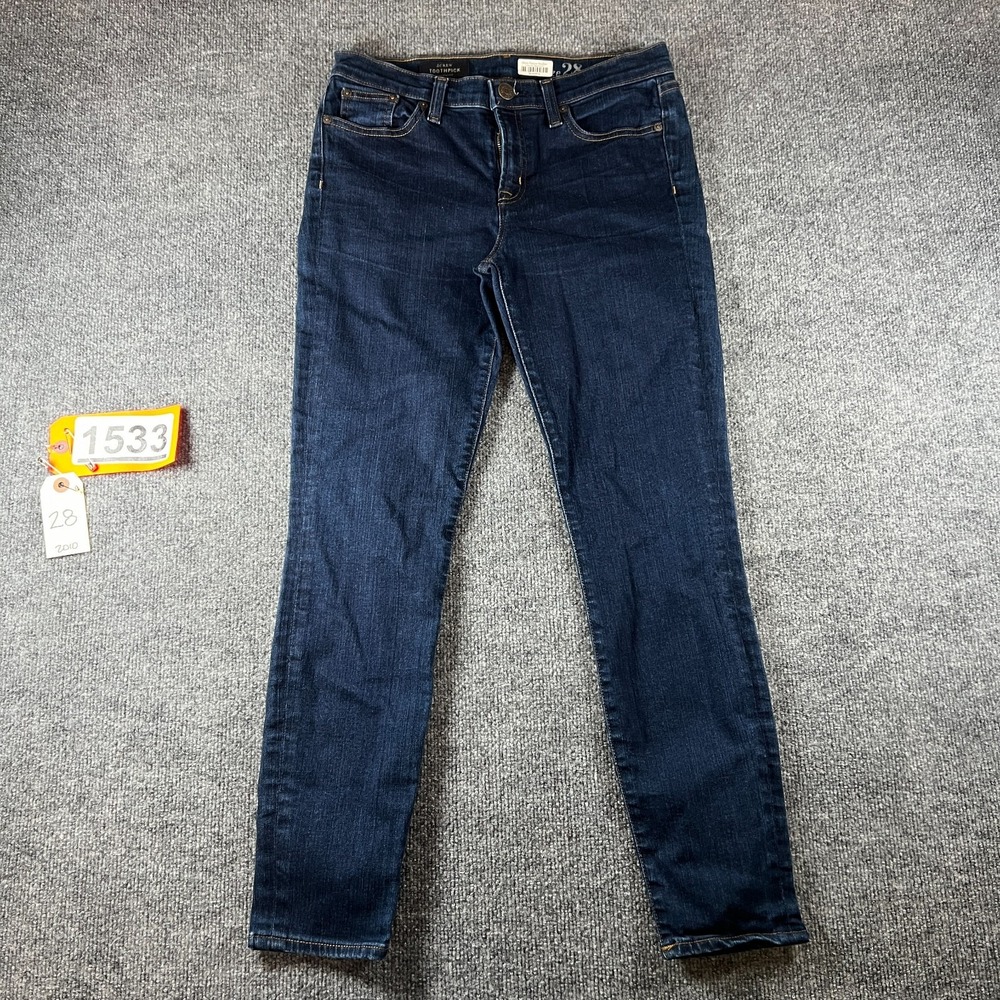 J.Crew Toothpick Skinny Jeans Womens 28 Blue Denim Stretch 5-Pocket Streetwear